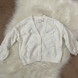 Zara Toddler Girl Knit Heart Cardigan
